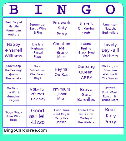 Feel Good Friday Bingo Card