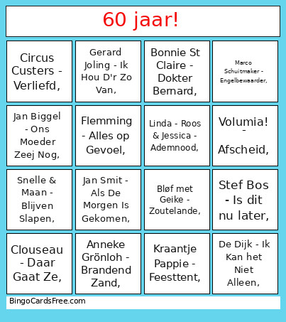 Feestje Yvonne Bingo Card