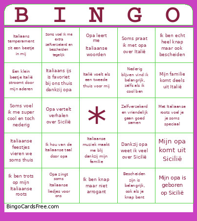 Feitjes Novieten Bingo Card