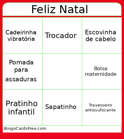 Feliz Natal Bingo Card
