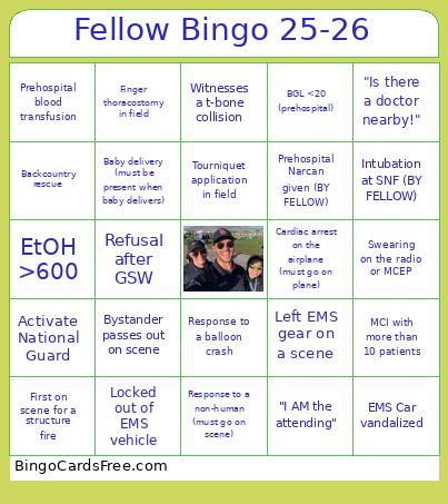 Fellow 25-26 Bingo Card