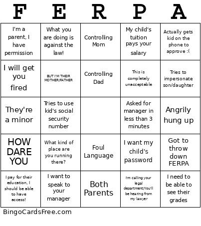 FERPA Bingo