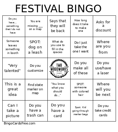 FESTIVAL Bingo Card