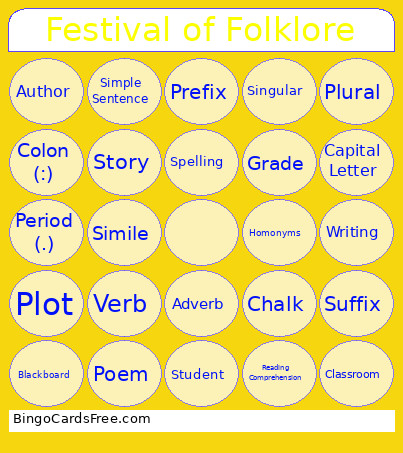 Festival Of Folklore Bingo Card
