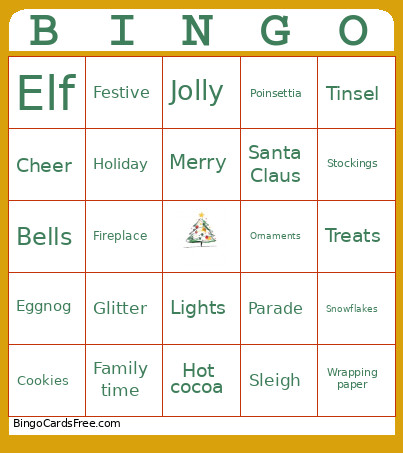 Festive 2026 Bingo Card