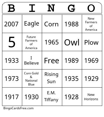 FFA Quiz Bingo