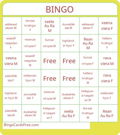 FFXIV Bingo