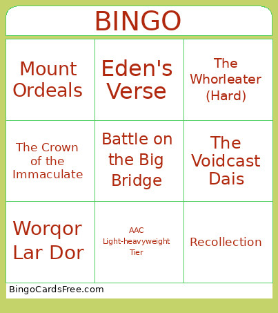FFXIV Rouette Bingo Card