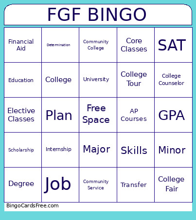 FGF Bingo Card