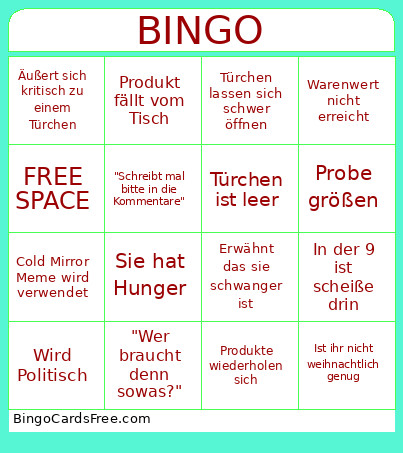 Fickfackere Bingo Card