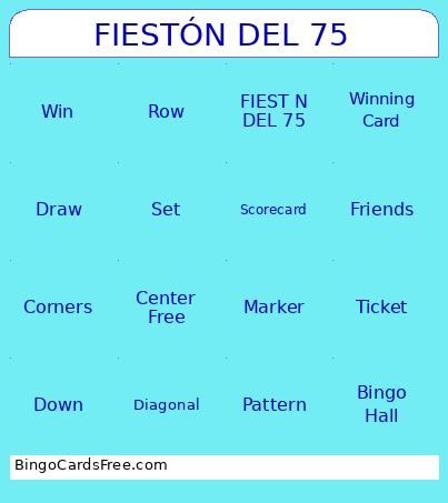 FIESTÓN DEL 75 Bingo
