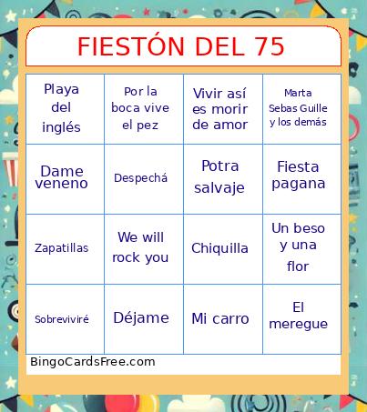 FIESTÓN DEL 75 Bingo