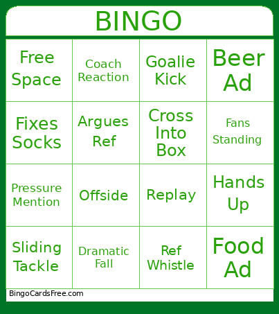 FIFA Bingo Card
