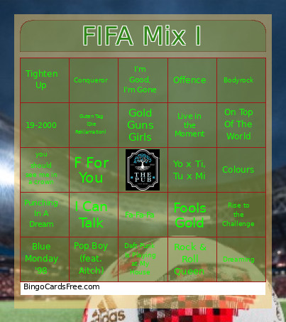 FIFA Mix I Bingo Card