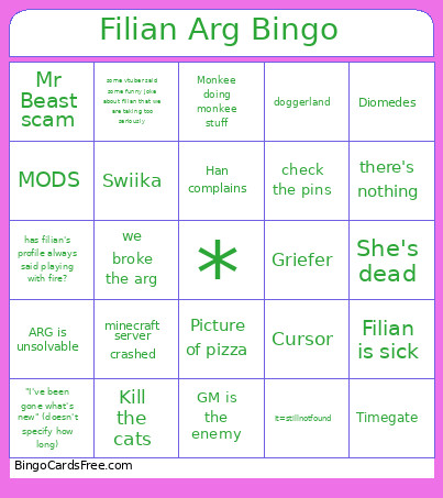 Filian Arg Bingo Card