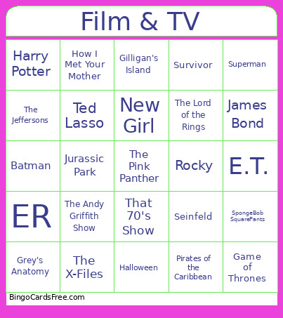 Film & TV Bingo Card