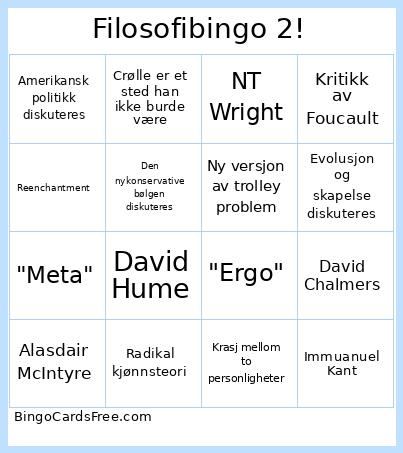 Filosofibingo 2!