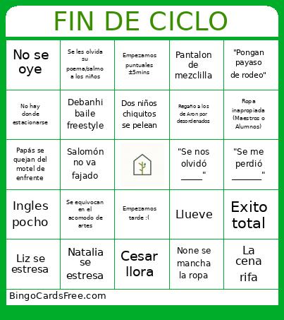 FIN DE CICLO Bingo