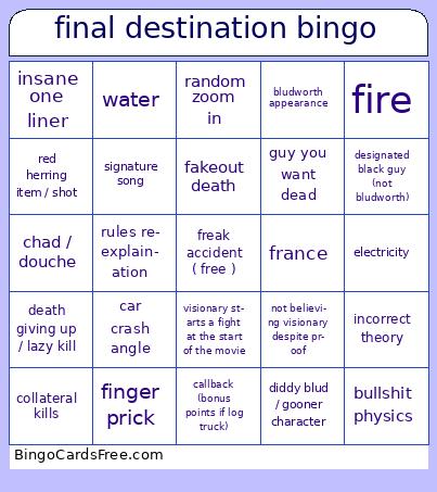 final destination bingo