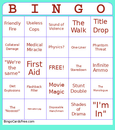 Final Reckoning Bingo Card
