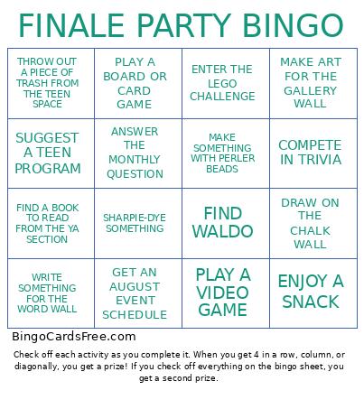 FINALE PARTY Bingo Card