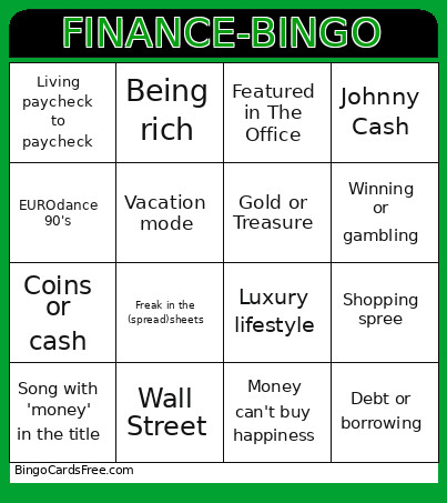Finance- Bingo Card