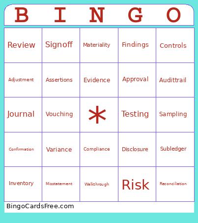 Financial Audit Bingo Card