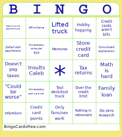 Financial Audit Bingo Card