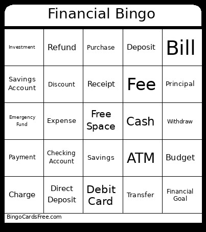 Financial Bingo Card