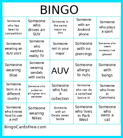 Find Someone Bingo Card