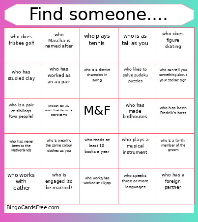 Find Someone.... Bingo Card
