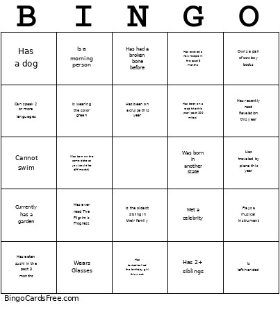 Find Someone (Viv) Bingo Card