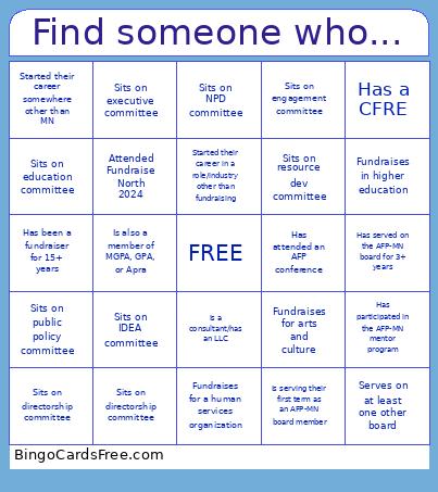 Find Someone Who... Bingo Card