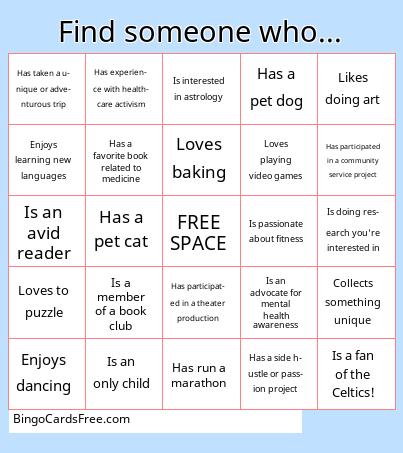 Find someone who... Bingo