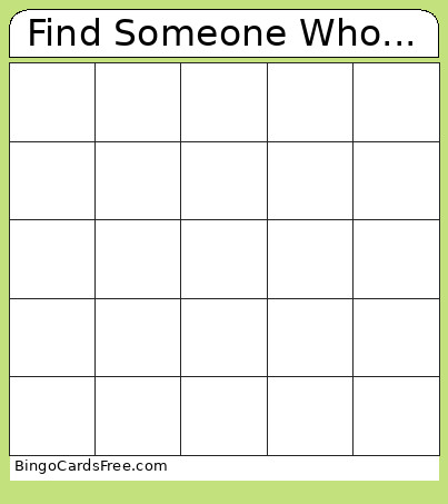 Find Someone Who... Bingo Card