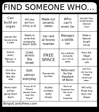FIND SOMEONE WHO... Bingo Card