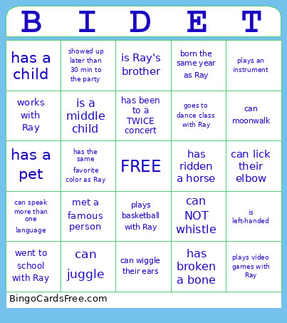 Find Someone Who Bingo Card