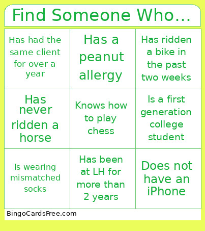 Find Someone Who… Bingo Card