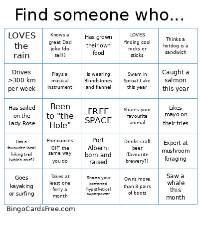 Find Someone Who... Bingo Card