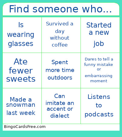 Find Someone Who... Bingo Card