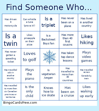 Find Someone Who... Bingo Card