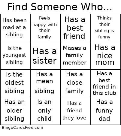 Find Someone Who... Bingo Card