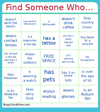 Find Someone Who… Bingo Card
