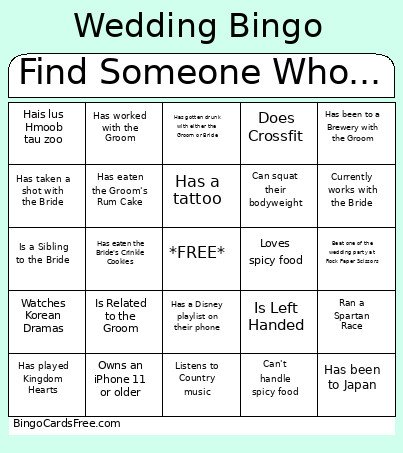 Find Someone Who... Bingo Card