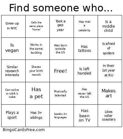 Find someone who... Bingo