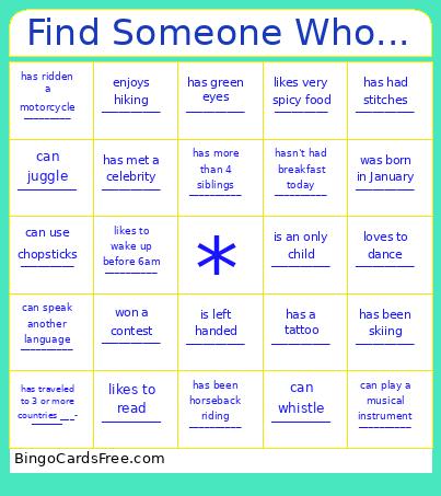 Find Someone Who... Bingo
