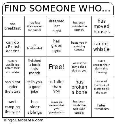 FIND SOMEONE WHO.... Bingo