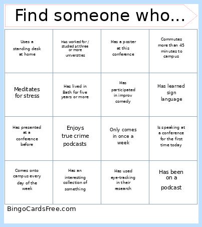 Find Someone Who... Bingo Card
