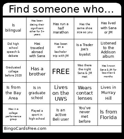 Find Someone Who… Bingo Card