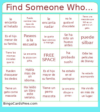 Find Someone Who... Bingo Card